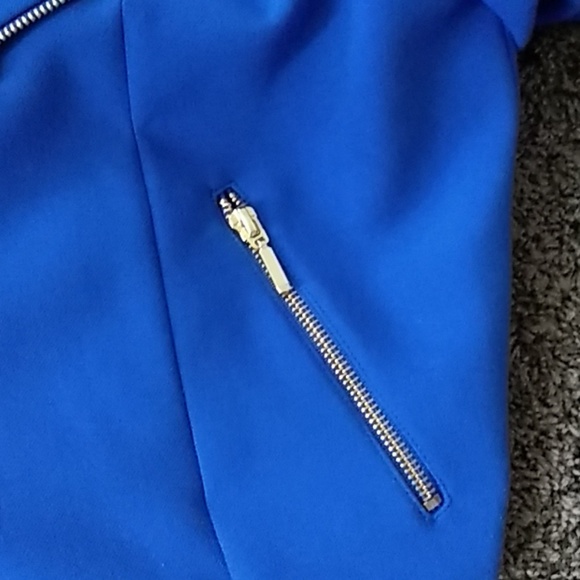 Xoxo Blue jacket w/ gold zippers. - Picture 5 of 5